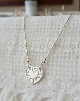 Ballchain ketting van zilver met zon hartje