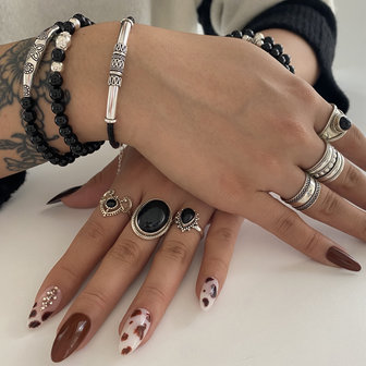 Zilveren ring met boho look