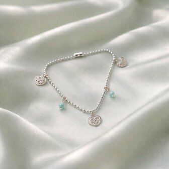 Armband zilver Larimar