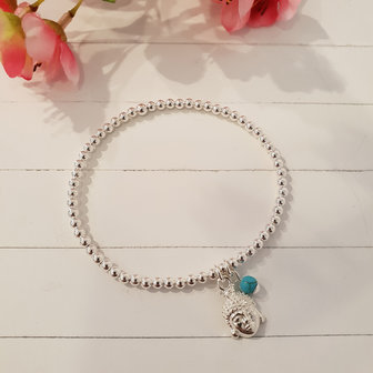 Zilveren armband met Boedha hoofd