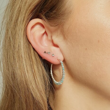 Zilveren oorbellen La Luz Amazoniet