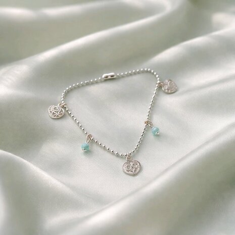 Armband zilver Larimar