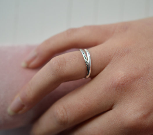Dubbele ring van zilver