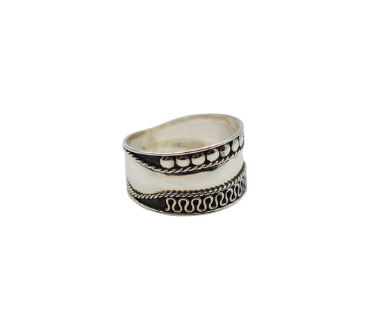 Zilveren Boho style ring