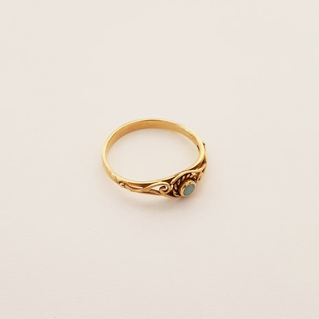 gouden ring met turquoise steen