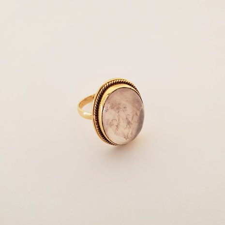 Golden ring rosequartz