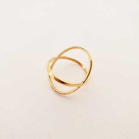Ring goldplated cross over